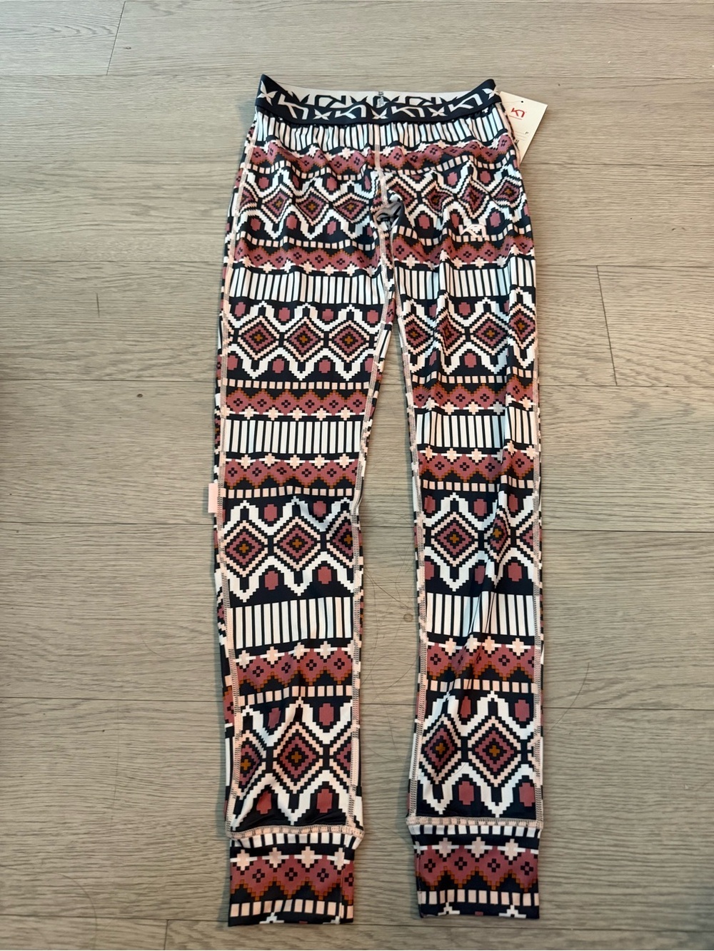 Kari Traa Fantastisk Pant  Leggings Base Layer Aztec Tribal Print Size S